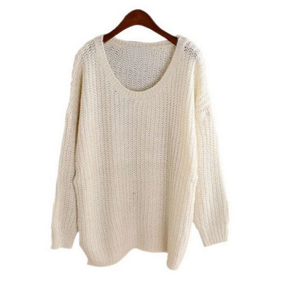 Dames gros tricot pull-over en matériau doux et coupe large Chic und Stil