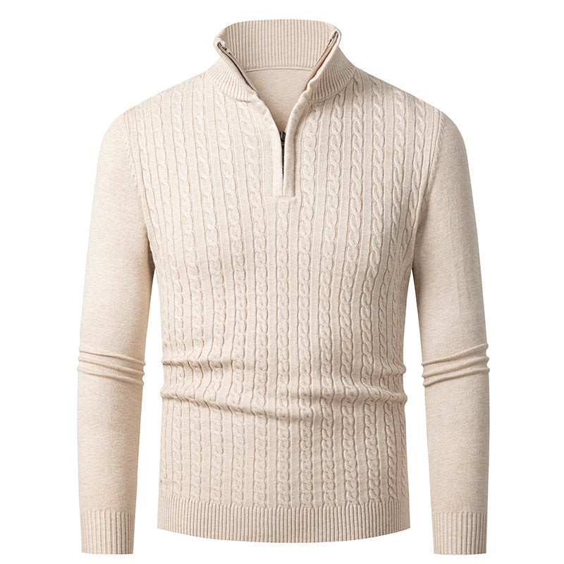 Pull femme en tricot avec motif en torsades à la mode et col montant Chic und Stil
