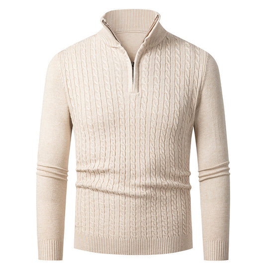 Pull femme en tricot avec motif en torsades à la mode et col montant Chic und Stil