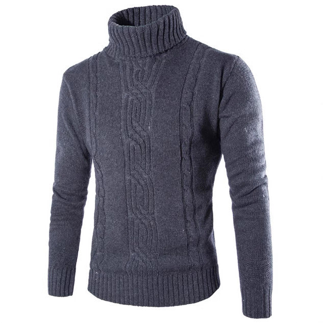 Pull-over tricot tendance pour hommes avec col montant et structure à torsades raffinée Chic und Stil