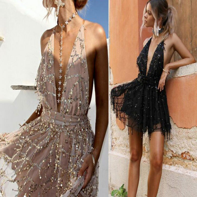 Femmes Robe Minuscule Élégante Ornée Chic und Stil