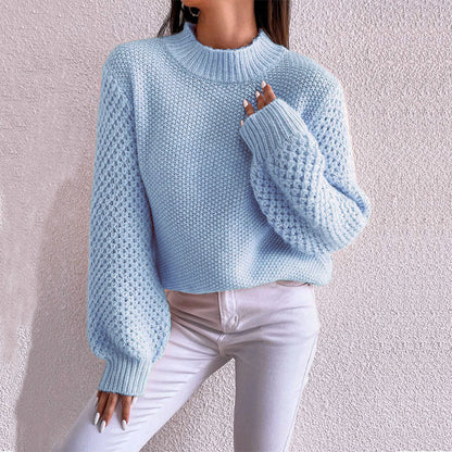 Pull-over oversized douillet pour femmes avec motif structuré et col roulé Chic und Stil