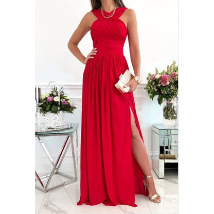 Femmes Robe maxi élégante avec détails drapés Chic und Stil