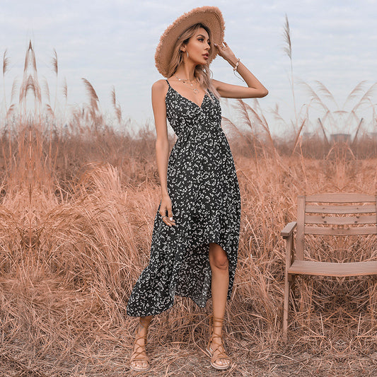 Robe maxi boho femme à couches avec bretelles réglables Chic und Stil