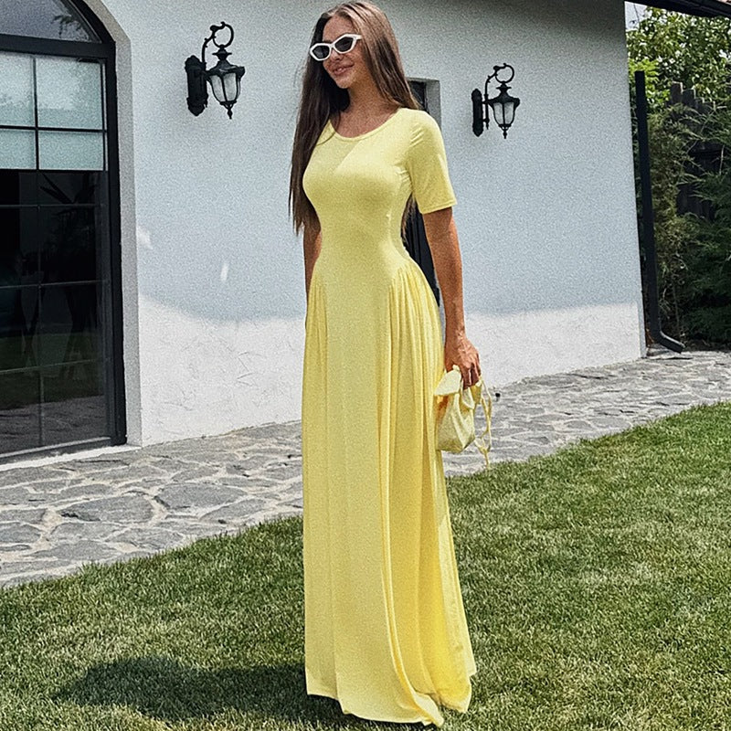 Robe Maxi Élégante pour Femmes avec Poches Latérales Chic und Stil