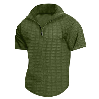 Chemise fonctionnelle à manches courtes pour hommes avec col montant moderne et fermeture éclair Chic und Stil