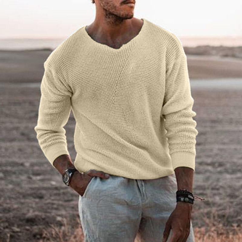 Pull Homme avec col V et design texturé Chic und Stil