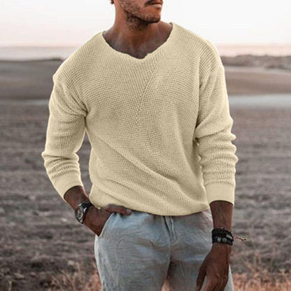 Pull Homme avec col V et design texturé Chic und Stil