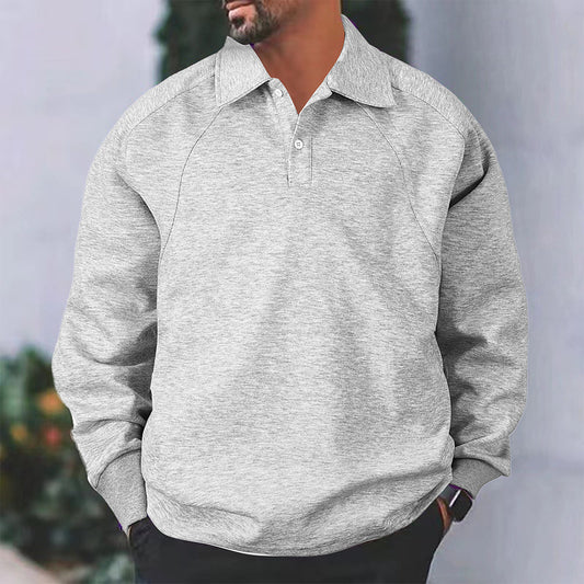 Long sleeve polo shirt for men in breathable material Chic und Stil