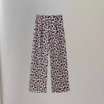 Chic and Style Women's Wide Leg Leopard Print Pants