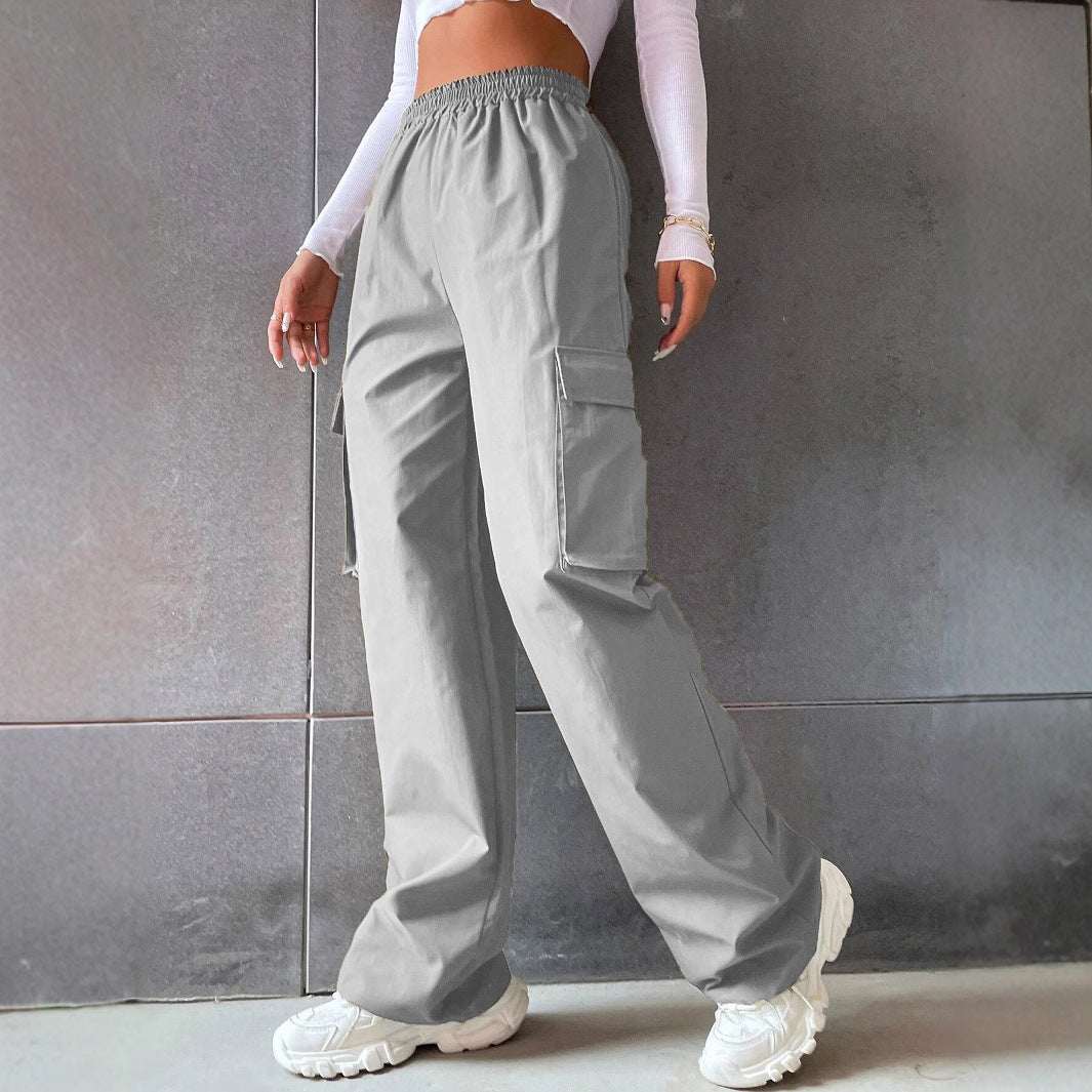 Pantalon cargo pour femmes avec taille élastique et poches latérales pratiques Chic und Stil