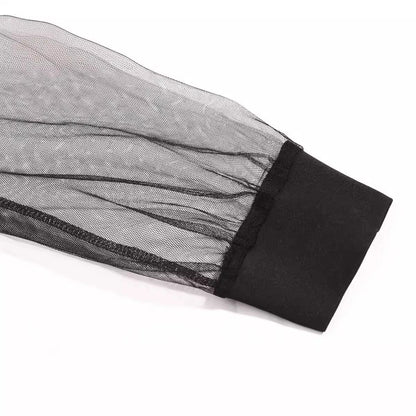 Robe portefeuille pour femmes avec des manches longues transparentes Chic und Stil