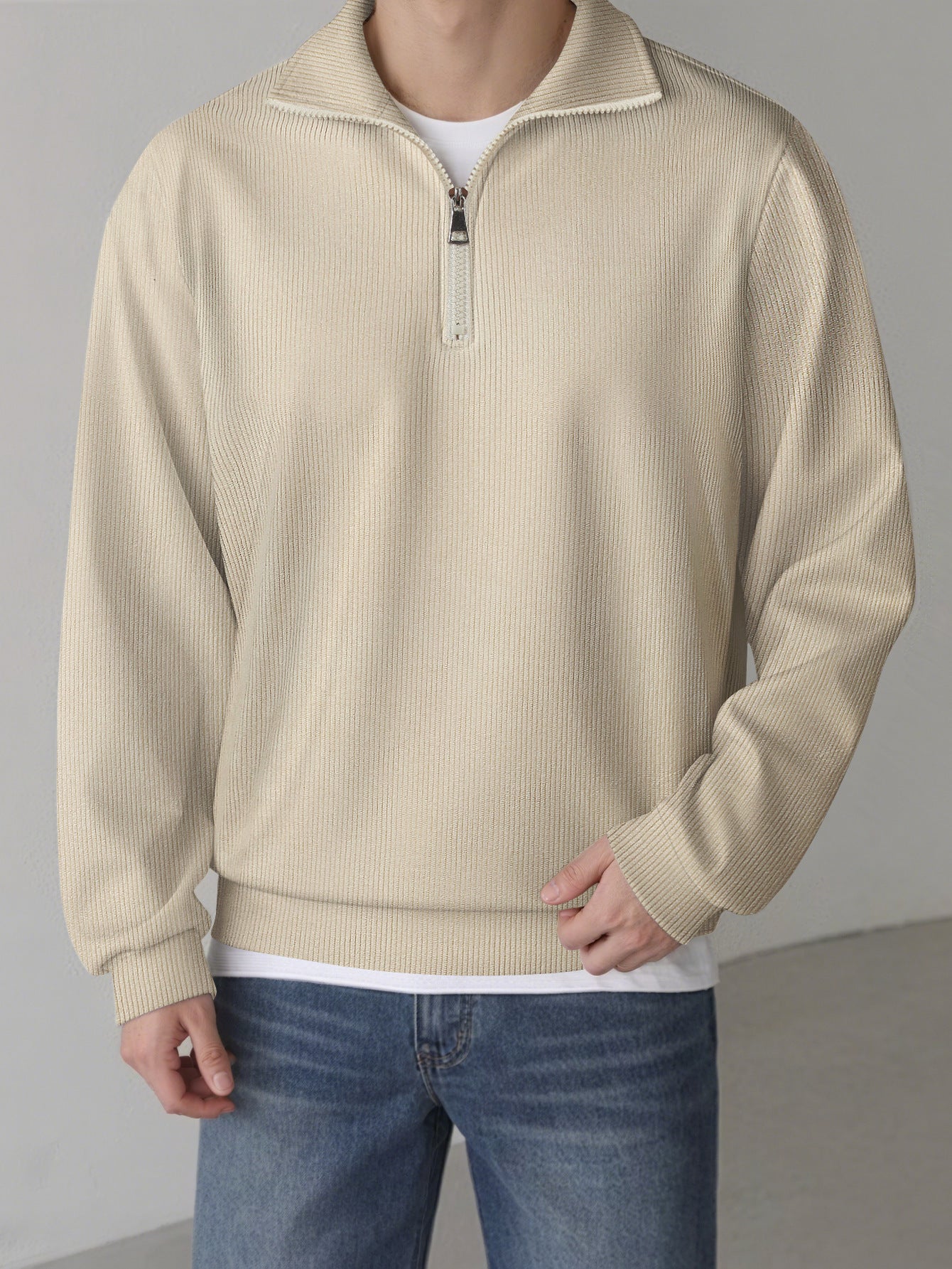 Casual pullover for men with half zipper Chic and Style