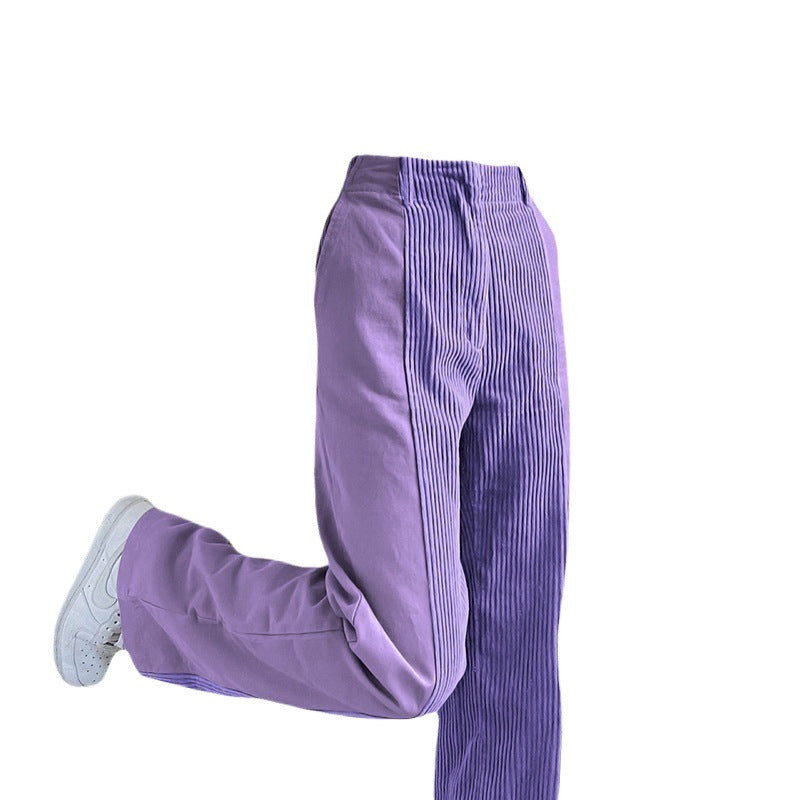 High-waisted corduroy pants for women with permanent pleats Chic and Style