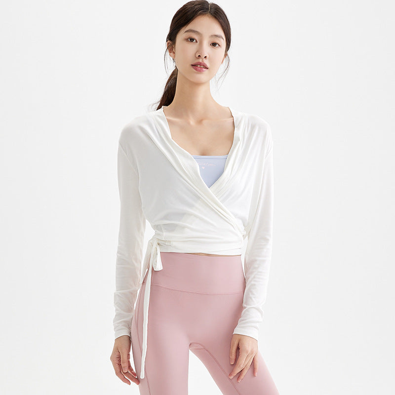 Top enroulé pour femmes à manches longues et coupe ajustée Chic und Stil