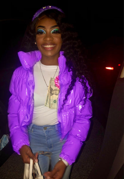 Dames Doudoune courte brillante Chic und Stil