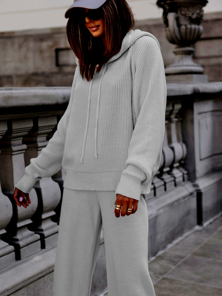 Dames Cozy combinaison tricot avec capuche et jambes larges Chic und Stil