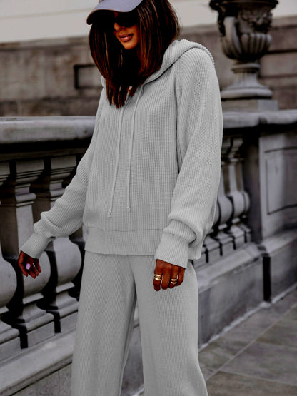 Dames Cozy combinaison tricot avec capuche et jambes larges Chic und Stil