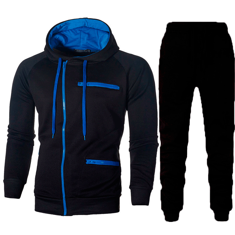 Vêtements pour hommes combinaison sportive en hoodie et pantalon de jogging avec poches zippées modernes Chic und Stil