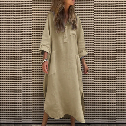 Robe chemise décontractée pour femmes avec fermeture à boutons et poches pratiques Chic und Stil