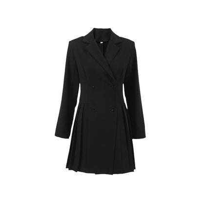 Blazer dress for ladies with double-breasted buttons and pleats Chic und Stil