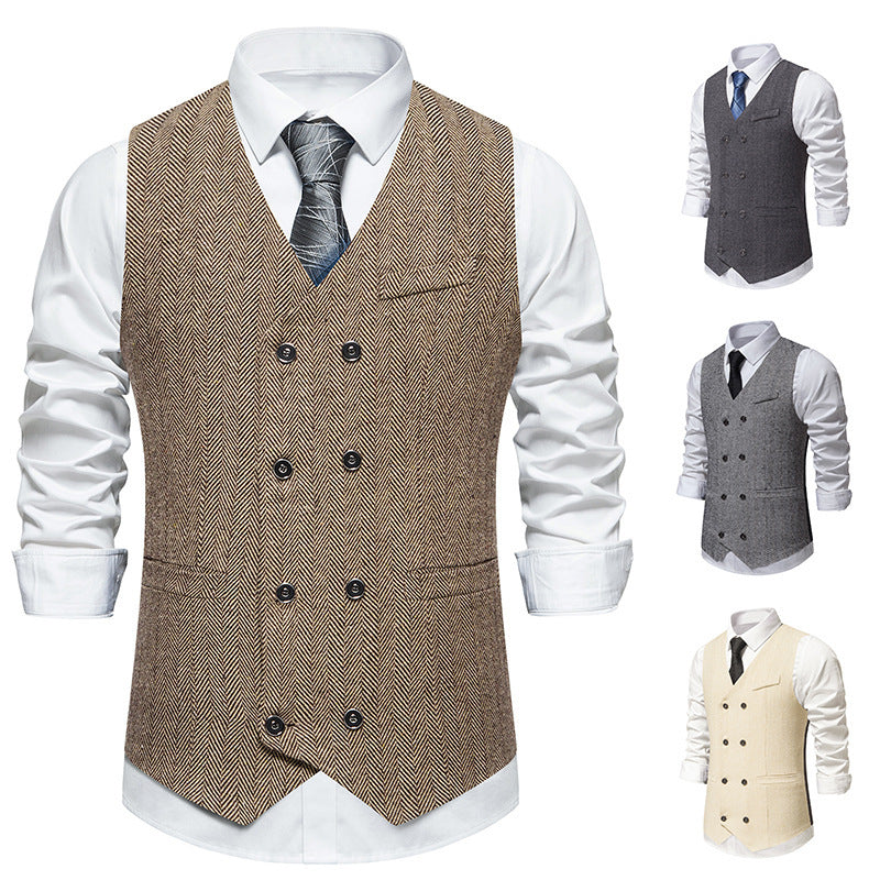 Elegant vest for men in herringbone pattern Chic and Style