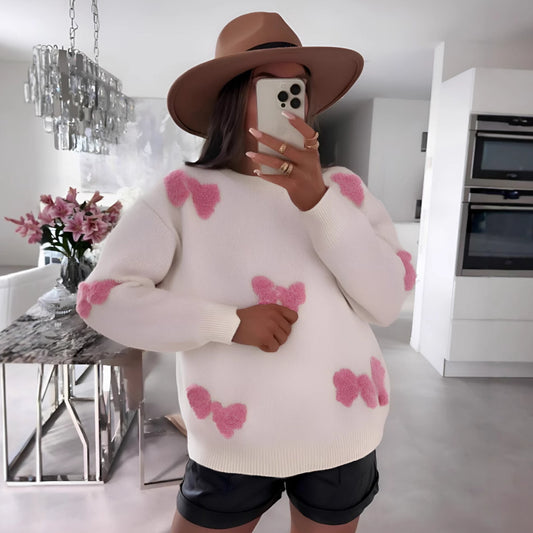 Pull confortable pour femmes avec un design de cœur moderne et un tricot doux Chic und Stil