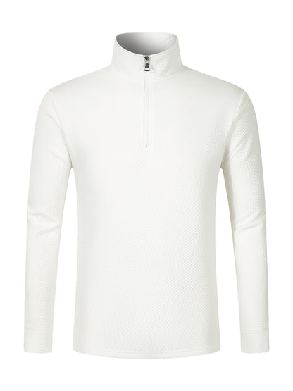 Functional long sleeve pullover for men with half-zip and innovative structural design Chic and Style
