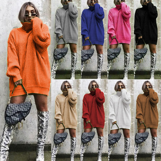 Pull en tricot surdimensionné pour femmes avec col haut et motif en nid d'abeille Chic und Stil