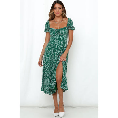 Robe maxi élégante évasée pour femmes avec fentes latérales Chic und Stil