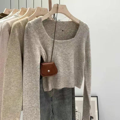 Pull décontracté pour femmes avec encolure carrée et texture fine Chic und Stil