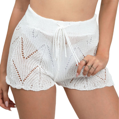 Shorts de bain taille haute en crochet pour femmes Chic und Stil