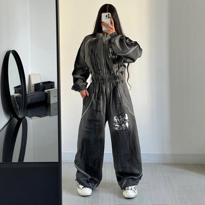 Combinaison de sport pour femmes avec jambes larges et taille élastique Chic und Stil