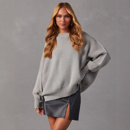 Dames Décontracté oversized pull Chic und Stil