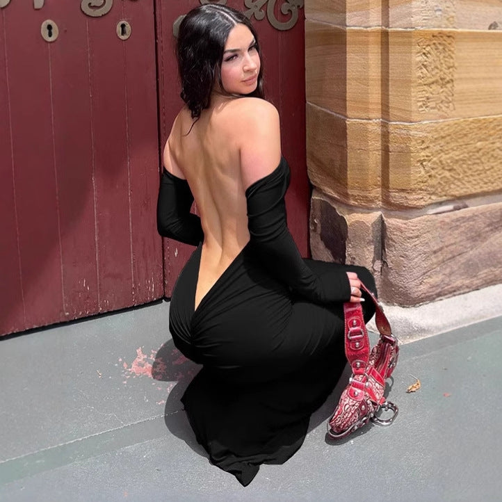 Dames Robe maxi élégante et séduisante avec décolleté dans le dos profond Chic und Stil