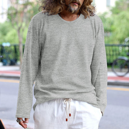 Chemise décontractée à manches longues pour homme en tissu structuré respirant Chic und Stil