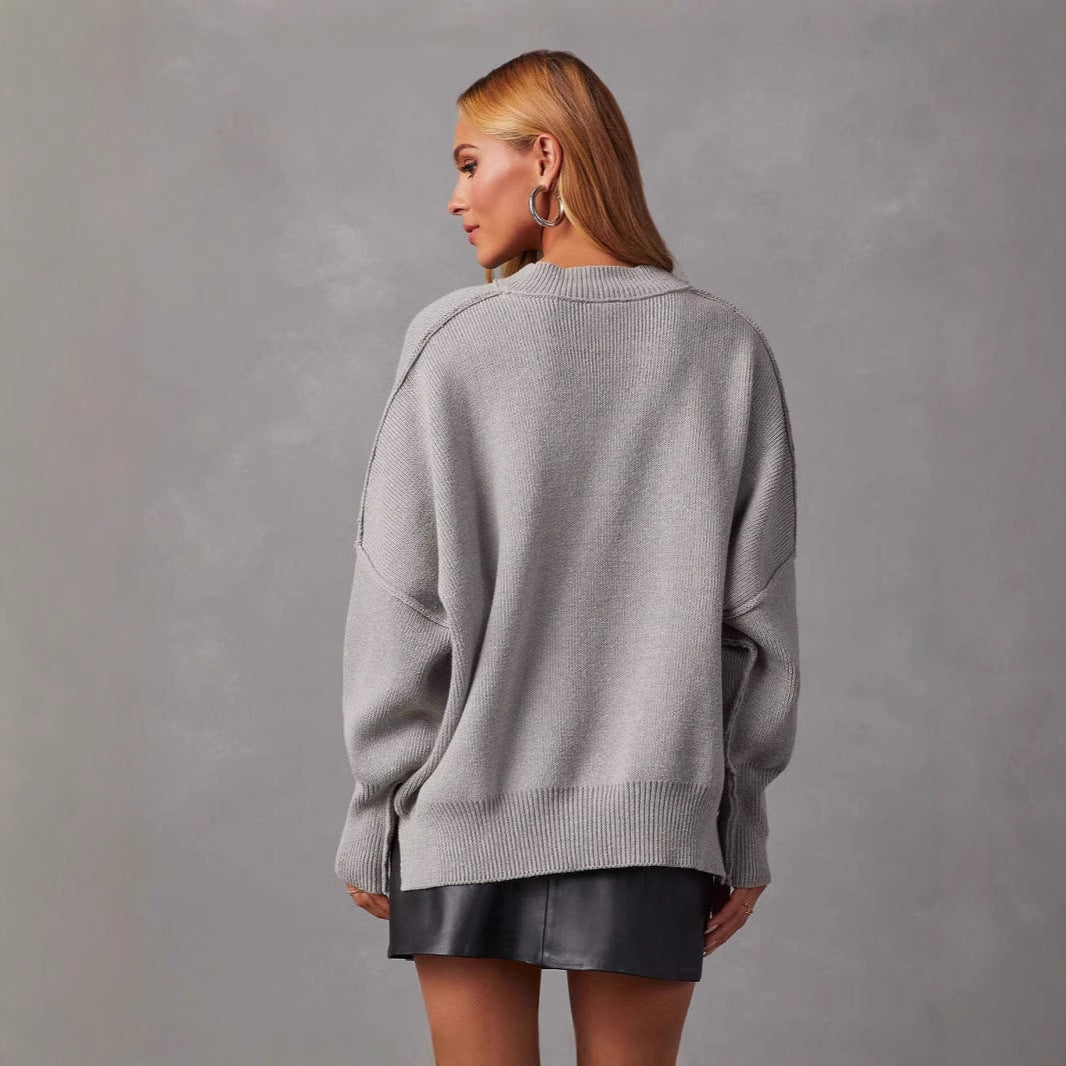 Dames Décontracté oversized pull Chic und Stil