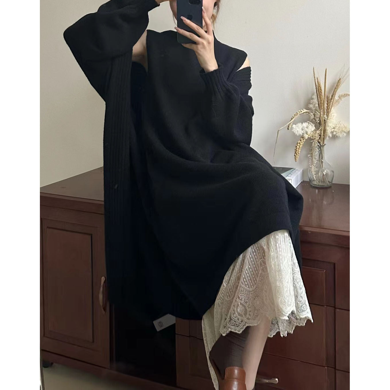 Robe en tricot à capuche décontractée pour femmes Chic und Stil
