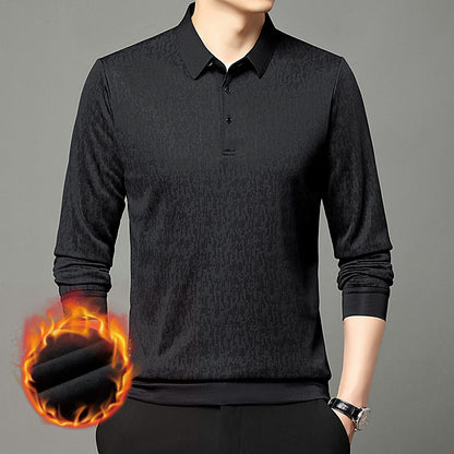 Chemise polo à manches longues pour hommes avec design texturé et tissu régulateur d'humidité Chic und Stil