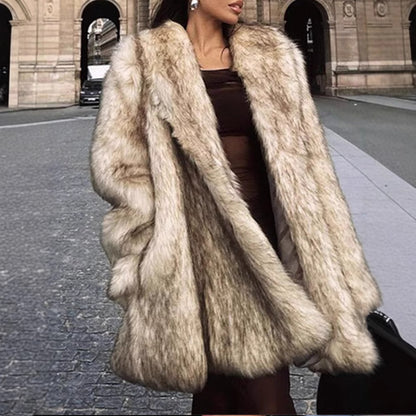 Ladies Comfortable Faux Fur Coat Chic and Style