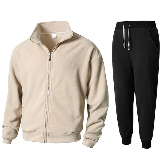 Costume de détente en polaire pour hommes avec col montant Chic und Stil