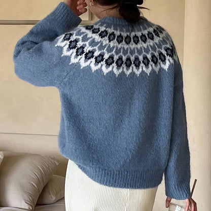 Pull en maille pour femmes avec motif norvégien traditionnel Chic und Stil