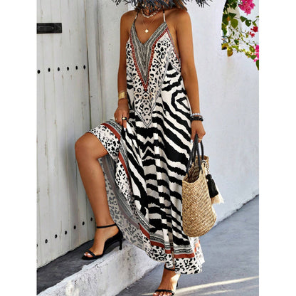 Robe maxi bohémienne pour femmes avec impression exotique Chic und Stil