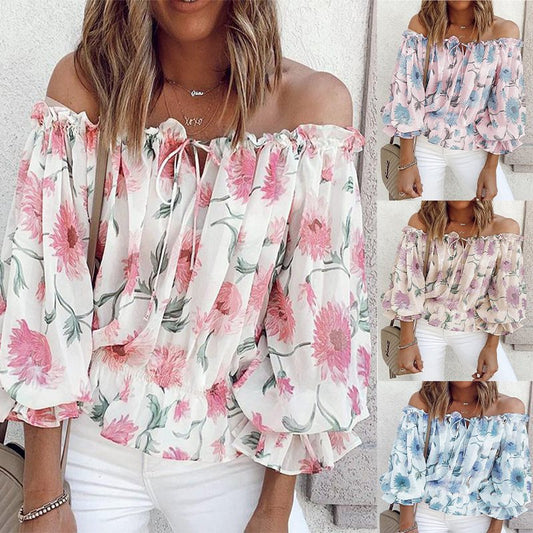 Blouse romantique pour femmes avec motif floral et manches volantées Chic und Stil