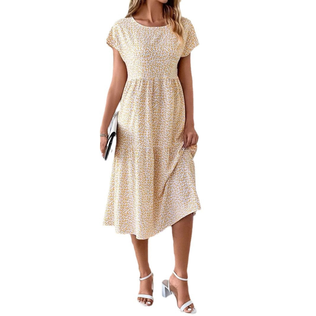 Femme loisir chemisier floral robe midi Chic und Stil