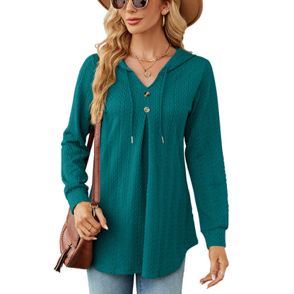 Dames Hoodie à manches longues avec design texturé Chic und Stil