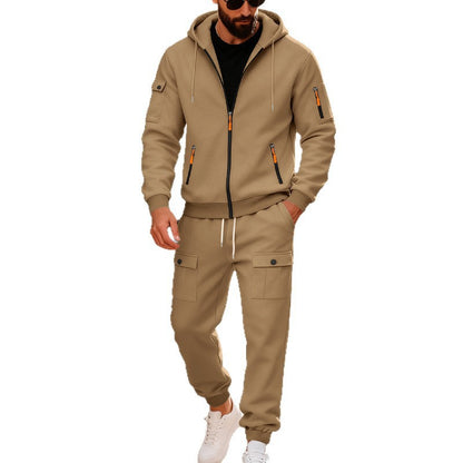 Chic und Stil men's sporty hoodie and cargo pants set