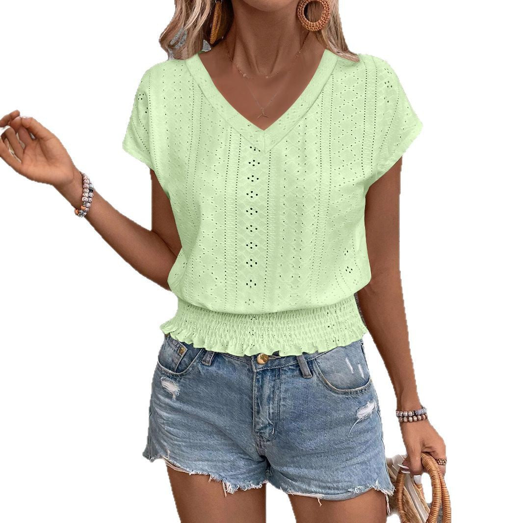Chemisier à col en V en dentelle pour femmes Chic und Stil