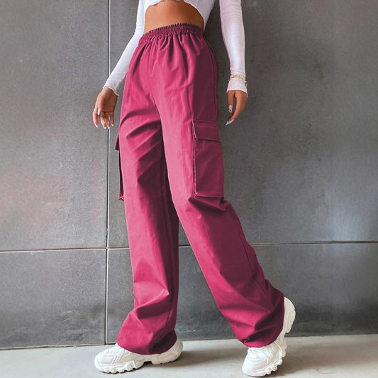 Pantalon cargo pour femmes avec taille élastique et poches latérales pratiques Chic und Stil