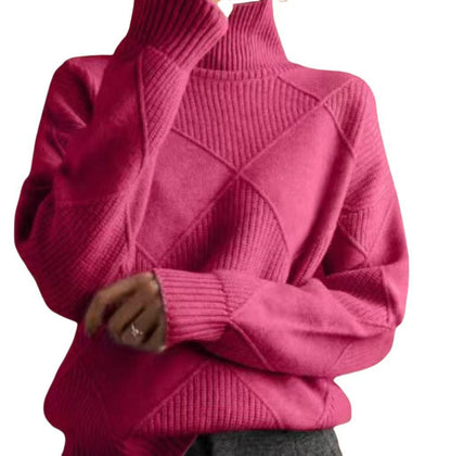 Pull oversized pour femmes avec col montant et design structuré Chic und Stil